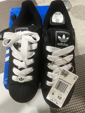 adidas Black and White Superstar II Sneakers